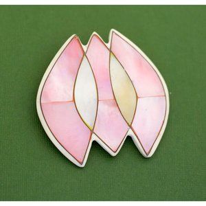 Vintage Pink Petals Floral Elegant Large Brooch K27
